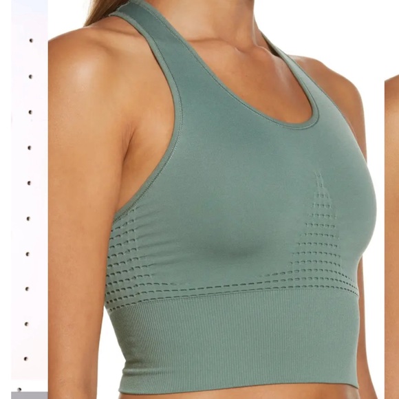 NWT SWEATY BETTY Stamina Longline Sports Bra Heath Green Women’s Size M - Picture 3 of 6